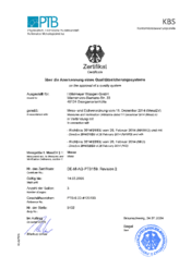 Approval of the QMS to Directive 2014/31/EU Annex II, N0. 2 by the PTB 