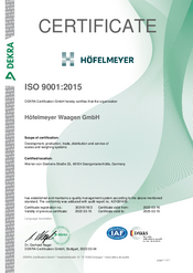 QS certification according to DIN ISO 9001