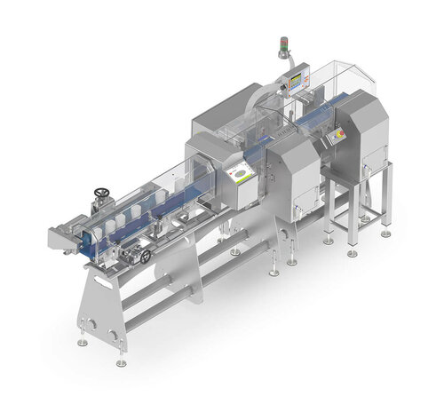 Automatic checkweigher incl. product separation and metal detection