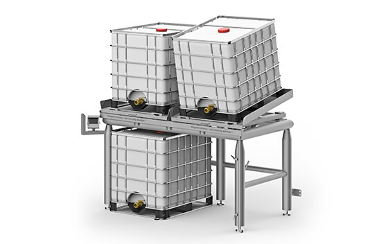 IBC weighing station with tilting function